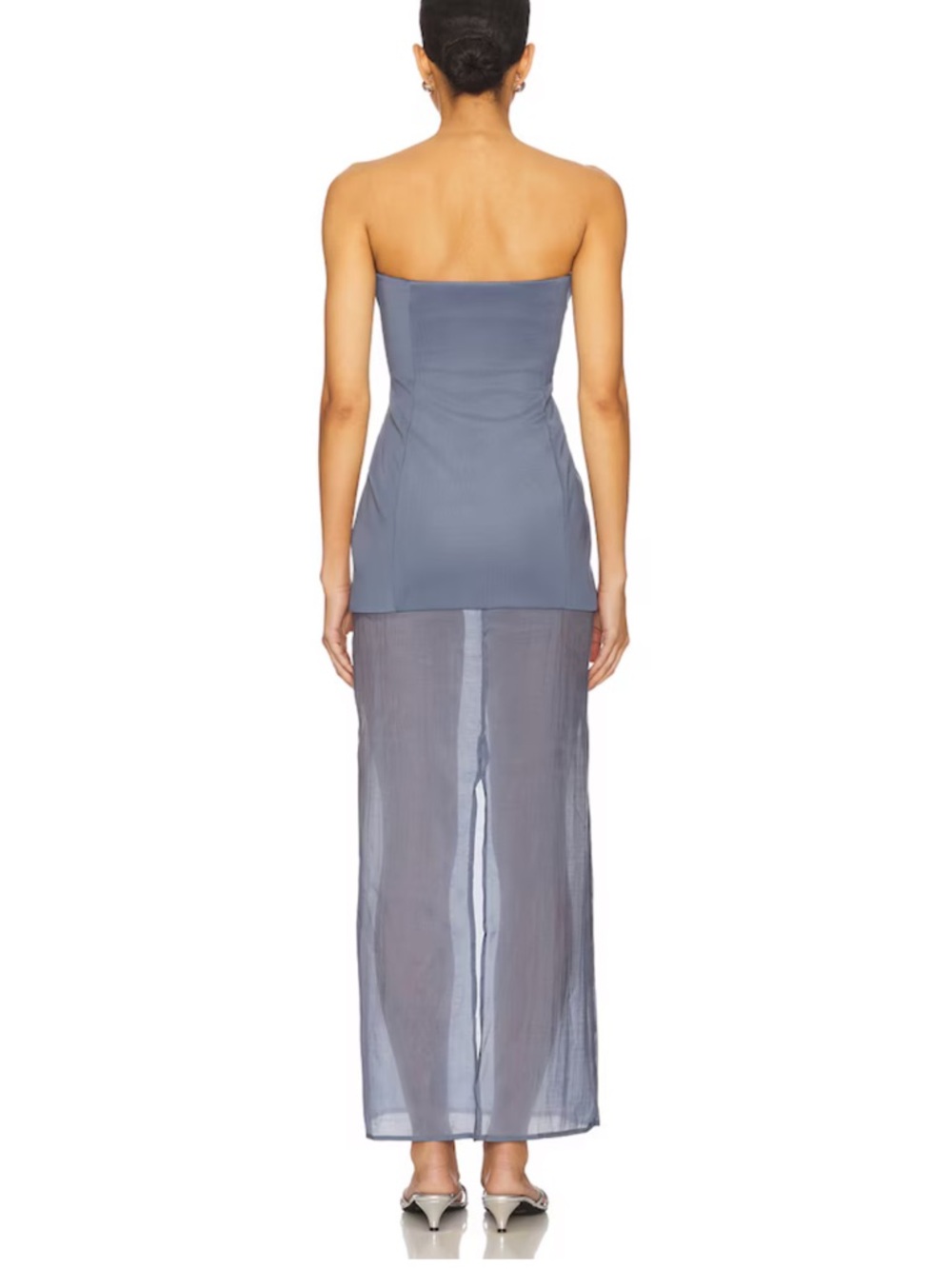 Strapless Sheer Maxi Dress in periwinkle - Picture 3 of 3